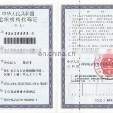 Organization Code Certificate