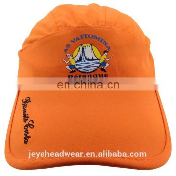 Running Mesh trimming sports caps hats orange Cool microfiber discharge printing sports caps fishing caps hats