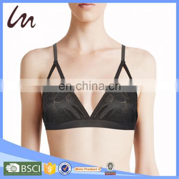 Women Sexy Lingerie Teen Bra Very Sexy Crochet Lace Unlined High-neck Bra 2024 Bralette