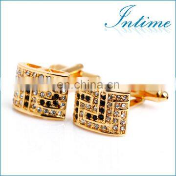 Elegant Jewerly Diamond Cufflink Gold Plated Cufflinks