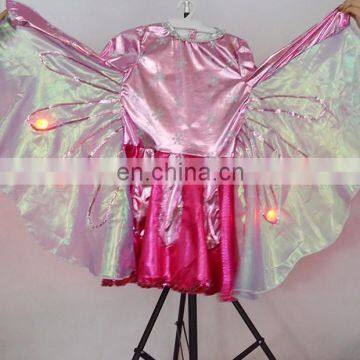 Custom LED light flower fancy cosplay dress costumes with wing