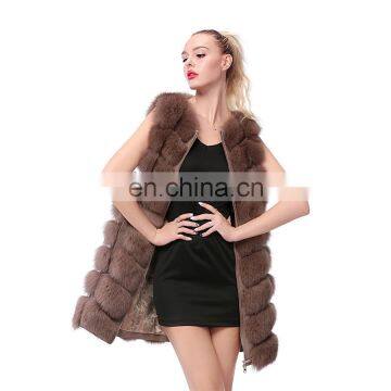 Winter New Fox Fur Vest Women Elegant Real Full Pelt Fox Fur Gilet