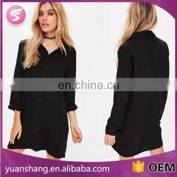 Long Sleeve Simple Design Black Kaftan Dress
