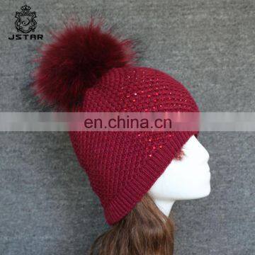 Cheap Price Knitting Teenagers Knitted Hats Wholesale Fashion Winter Hat With Pompom