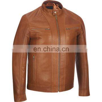 Men Leather Fashion Jacket, Brown Leather Fashion Jacket, Bomber Fashion Jacket, Casual Leather Jacket