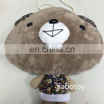 hot selling kawaii plush stuff Teddy bear wearing dress big smile shoulder bag with handle