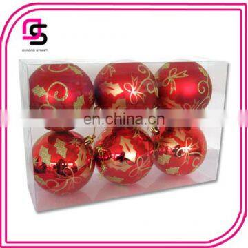 2016 New design Plastic Christmas ball ,Christmas tree ball,Christmas hang-painted ball 6pcs