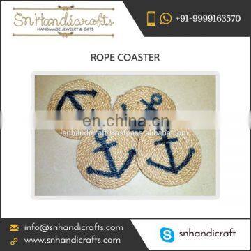 Highly Demanded Anchor Printed Nautical Rope Coaster/Jute Rope Coaster at Cheap Rate