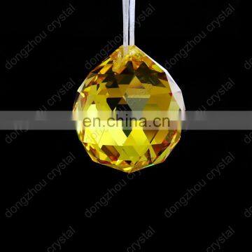 Machine cut light topaz color crystal ball crystal chandelier parts