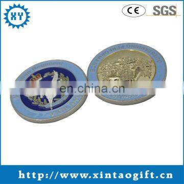 New customized soft enamel souvenir silver coin