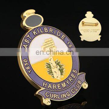 Zinc alloy custom enamel badge blank badge club lapel pin