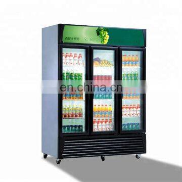 Commercial Upright Glass Door Beer Fridge/Supermarket Beverage Cooler SS201 Refrigerator