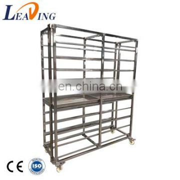 Stainless steel hospital equipment tray trolley for wash house