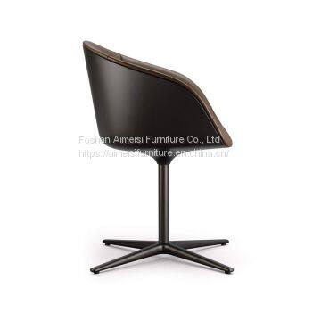 Dining Room Furniture Leather Cushion Aluminium Base Fiberglass Dining Chair photo-4