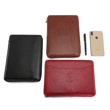 Business Loose-leaf Zipper Bag Notebook Tool A5 Multifunctional Notebook Leather Manager Clip photo-2
