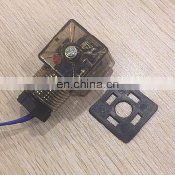 Hydraulic Solenoid Valve Led Hydraulic Valve Plug With Lamp and Wire Plug DC24V AC220V Dustproof Plug