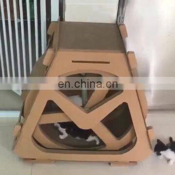 Multi-functional corrugated paper cat climbing tolling frame/ cat treadmill for claw grinding