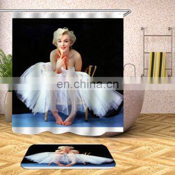 i@home 3d polyester bathroom waterproof mildew resistant marilyn monroe shower curtain print