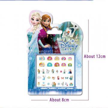 girls Frozen elsa and Anna Makeup Toys Nail Stickers snow White Princess Sophia Minnie kids earrings sticker toy