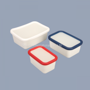 Small Size Enamel Carbon Steel Food Storage with TPE Lid