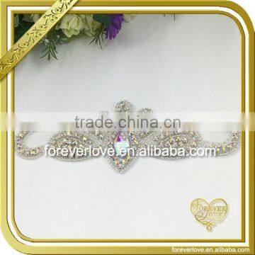 New Design Bridal Sash Applique Crystal Rhinestone Trimming For Dress FRA-093