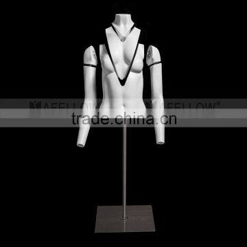 Bust Half Body Female Ghost Mannequin Women Upper-body Dummy Fiberglass Invisible Removable Model GH16