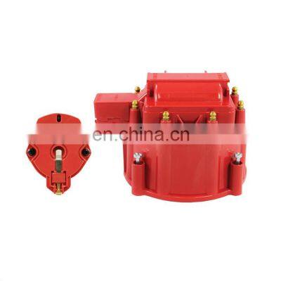 Red Distributor Cap Coil And Rotor for V8 SB BB Chevy