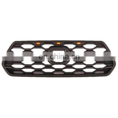 Grill for Tacoma 2016-2020 Front Grille Bumper Honeycomb Mesh Replacement With 3 LED Amber Lights