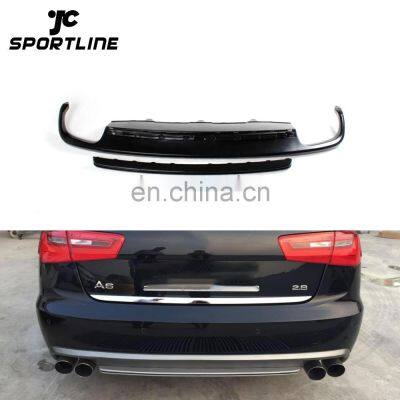 2013 A6 S6 Style auto rear diffuser For Audi A6 C7 Standard Bumper