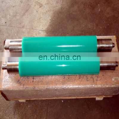 Wear-resisting Pu Lamination Polyurethane Rice Mill Rubber Coated Plastic Roller With Steel Shaft For Conveyor System