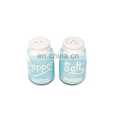 unique mason jar ceramic salt and pepper shakers holder set herb & spice tools