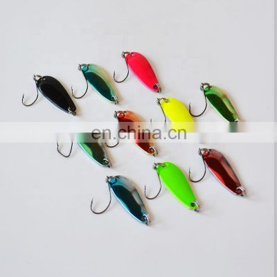 2.8cm/3g Rotating Metal Spinner Spoon Fishing Lure Hard Baits For Trout Pike Pesca Peche Treble Hook Tackle