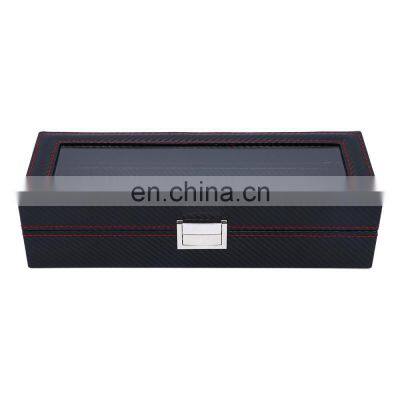6 Slots Black Watch Box Watch Storage Box Display Watch Organizer Box photo-4