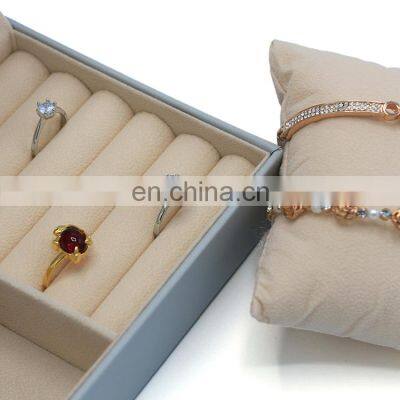 Hot Style Hight Quality Multi-functional Dark Grey Color PU Leather Jewelry Storage Box