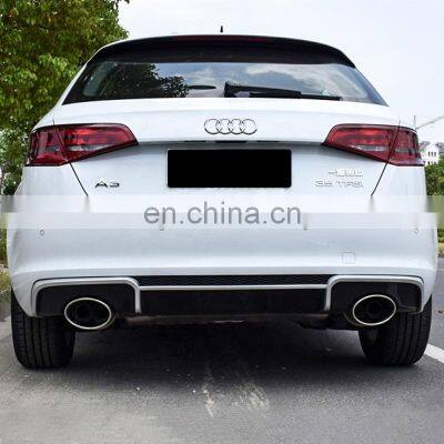 High Quality Diffuser Fit for Audi A3 Sedan Hatchback Rear Diffuser With Tailpipe 2013 2014 2015 2016 photo-5