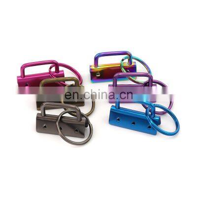 Wholesale Bulk Colorful Nickle Plated Metal Key Ring Tail Clip Fob Hardware Hanger Rings With Keyring Buckle photo-3