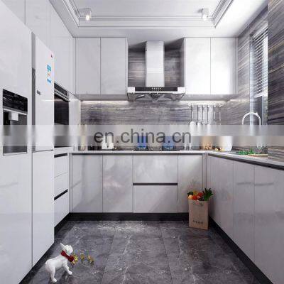 Ghana Quality Space Saving Free Used Ready to Gloss Home Lacquered Flat Pack Small Gray Glossy Kitchen Cabinets Sale photo-4
