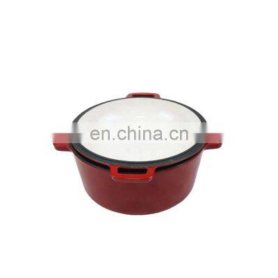 5-QT 2 in 1 Cast Iron Cookware, Double Dutch Oven Casserole Pot photo-2