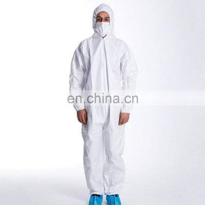 50 gsm White Microporous Protective Apparel Elastic Cuff Disposable Coverall