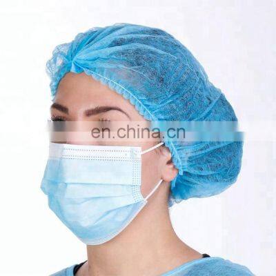 High Quality Disposable Non Woven Stripe Cap Mob Cap Clip Cap