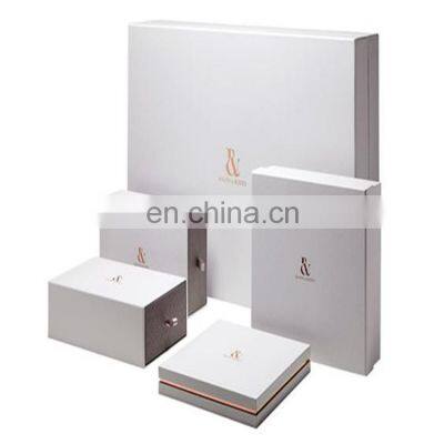 Luxury White Brand Logo Hinged Lid Inlay Empty Paper Cardboard Gift Cosmetic Box Packaging With Ribbon photo-3