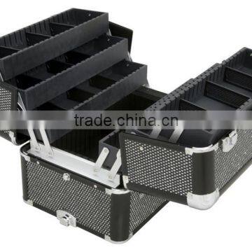 Professional 4-in-1 Rolling Makeup Artist Cosmetic Train Case Organizer Storage Case,black Crystal Beauty Makeup Trolley Case photo-5
