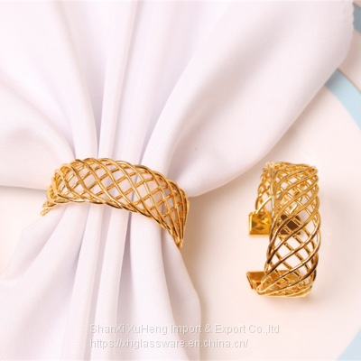 Rose Gold Silver Colored Simple Open Napkin Rings For Wedding And Events photo-2