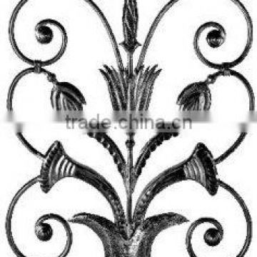 Wrought floral unit WH-3227 for handrail baluster balustrade fencing