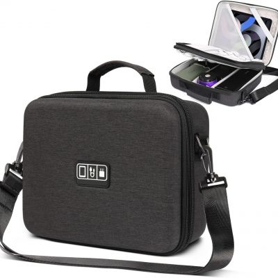 11’’ Hard Case for Mac Mini, Shockproof EVA Tech Bag, Travel Cable Organizer Bag with Shoulder Strap, Large Carrying Case