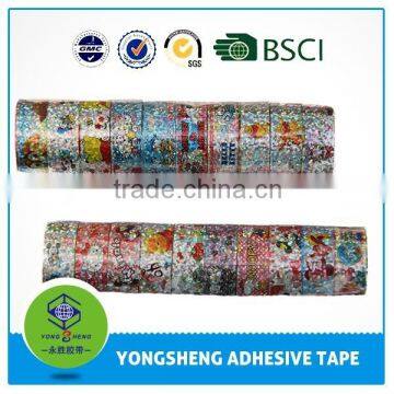 Stationery tape with different patterns used for school and office