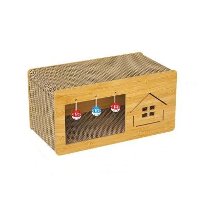 MEOW LOVE Cat Scratcher Box Cardboard House Large Cat Scratching Bed Corrugated Board Detachable