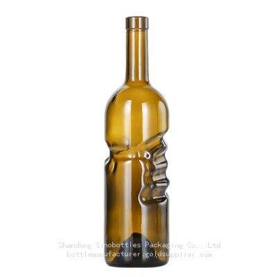 750ml 75cl Exquisite Design God Hand Shape Glass Bottle Gold Supplier SinoBottles Packaging photo-2