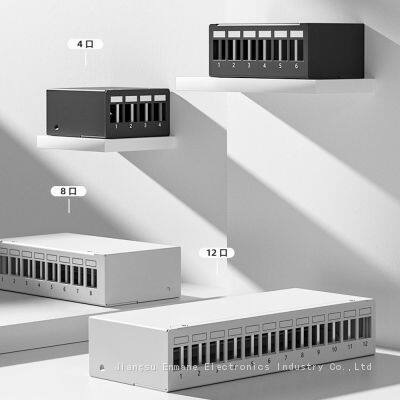 Enmane 4 6 8 Port Small Blank Patch Panel Surface Mount Box for Networking