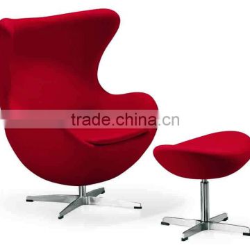 replica wholesale fiberglass egg chair,swivel egg chair , fabric/ leather egg chair with aluminum base designed by Arne Jacobsen